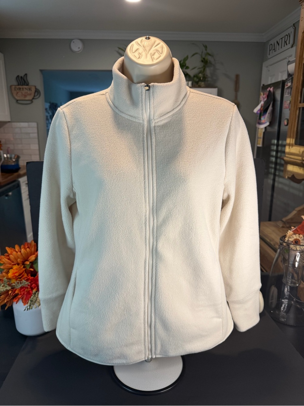 Women's Cream Full-Zip Fleece Jacket
